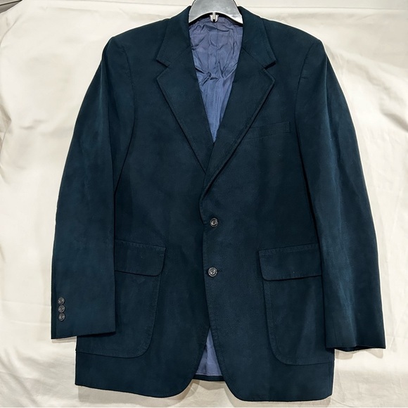 Vintage Trojan Deluxe Clothes Of Hollywood Blue 2 Button Blazer Men’s Sz L/44 - Picture 1 of 8